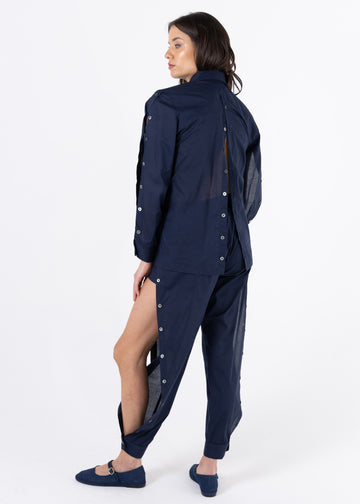 Blue Cotton Transformable Shirt